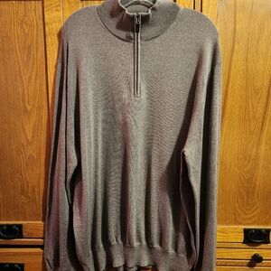 Jos. A. Banks Signature Men's Oatmeal 1/4 Zip High Neck Sweater Large New